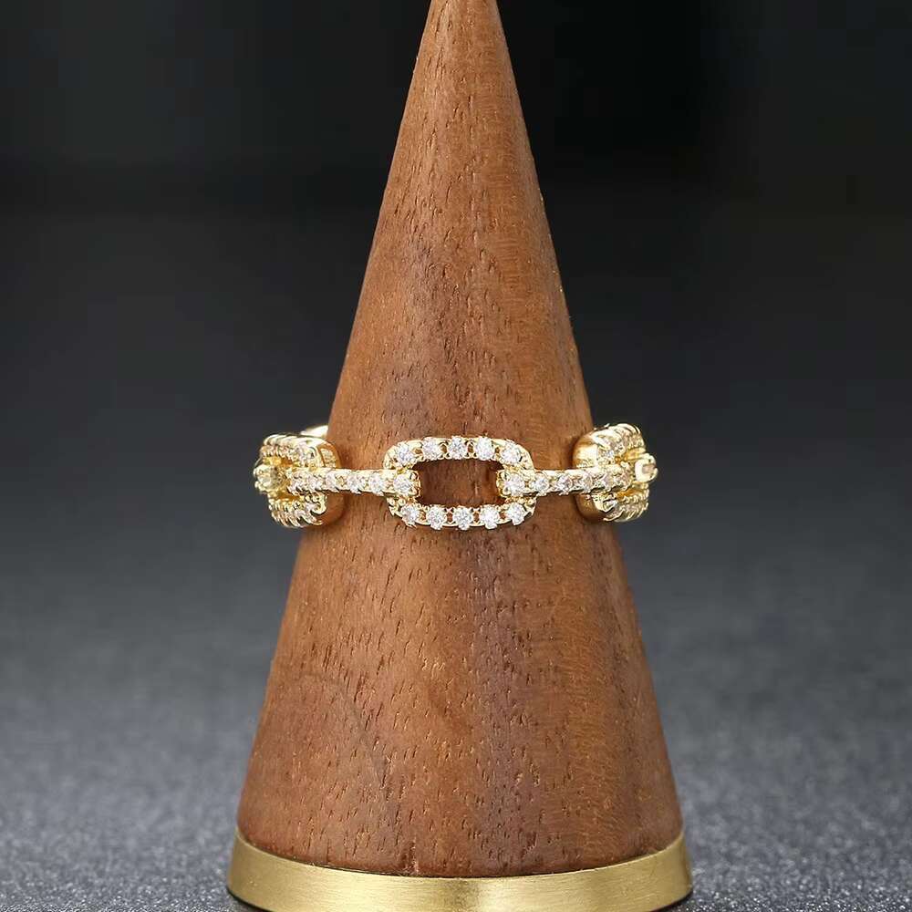 DHCollections Fashion Jewelry High Quality Trendy Ladies Woman 5mm Full CZ Zircon Chain Ring