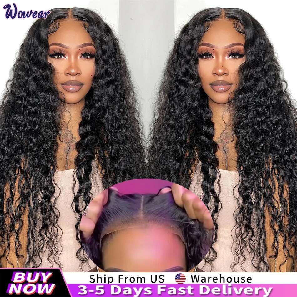 Deep Wave Ready To Pre-Cut Wear And Go Glueless Wigs Lace Front Human Hair Wig For Women