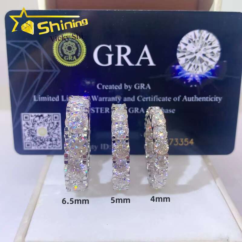 Women Fine Jewelry Rings Emerald Oval Marquise Round Shape Sier Moissanite Dia Engagement Ring Band