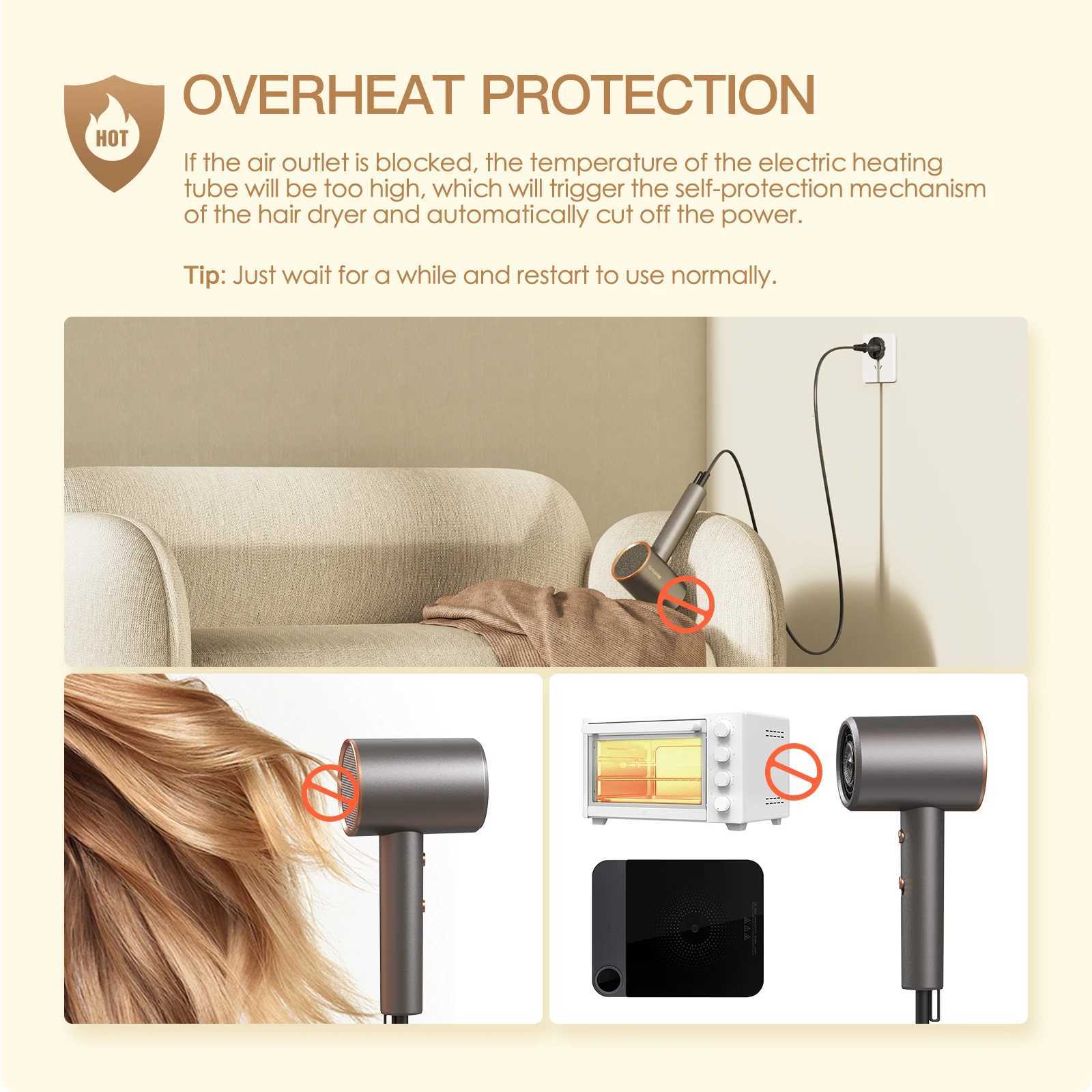 Hair Dryer Large Wind Quickly Drying Hydrate Hair with 2 Styling Wind Nozzles Household Hotel Hair Salon Hair DryerT251118