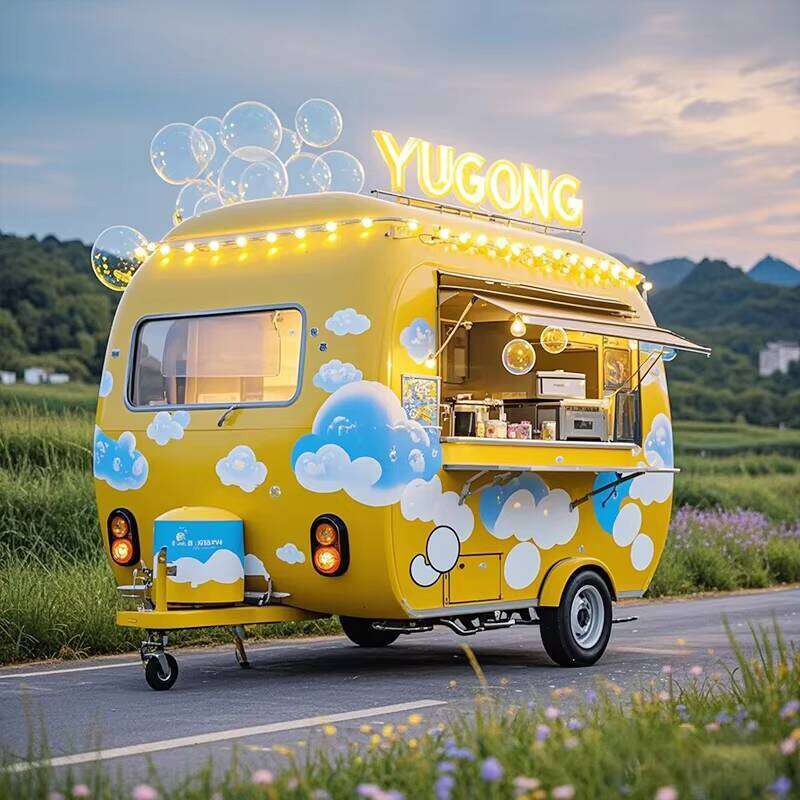 Mobile Kitchen Ice Cream Cart Container Food Truck USA Concession Food Trailer