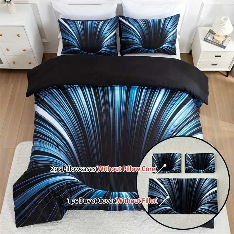 3pcs Duvet Cover Set blue and Black 3D Bedding Cover Men Women Adults Bedroom Decor Comfortable and soft fabric no coreM251118