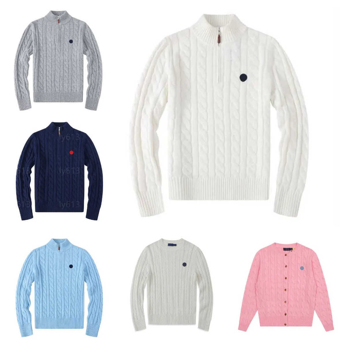 Sweaters Designer mens quarter zip embroidery small horser ralp fashion cardigan jacket long sleeve sweater women pullover