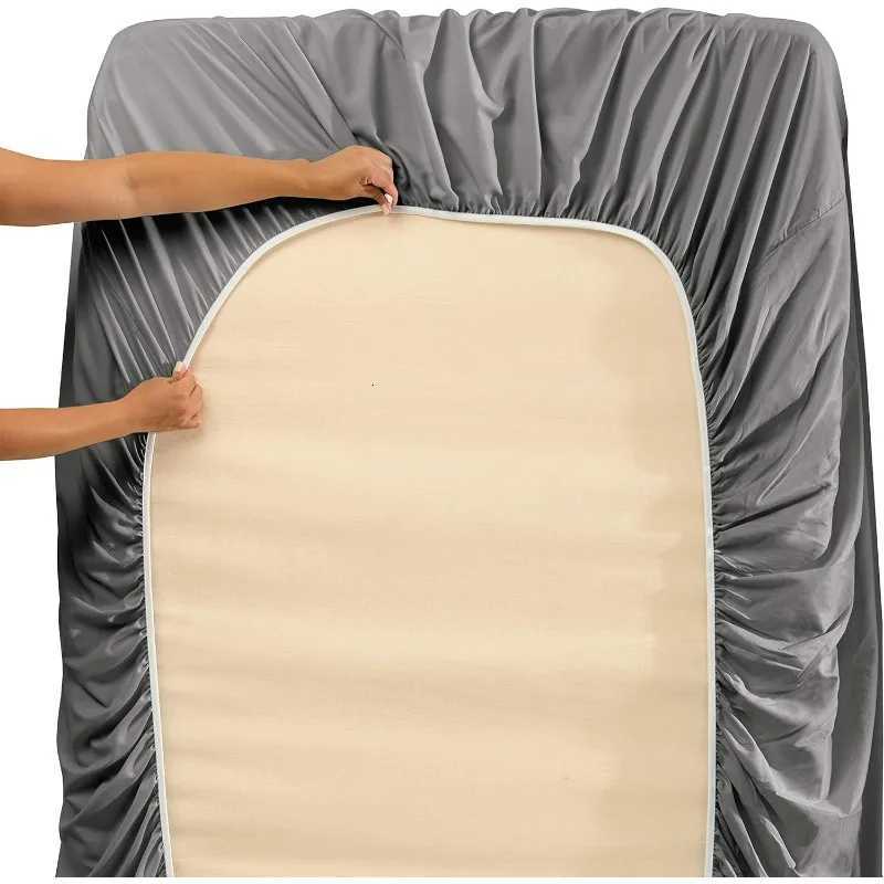 Extra Deep Pocket King Size Sheets Sets - Fits Mattress 18-24 Inches 6 Piece - Grey SheetsM251118