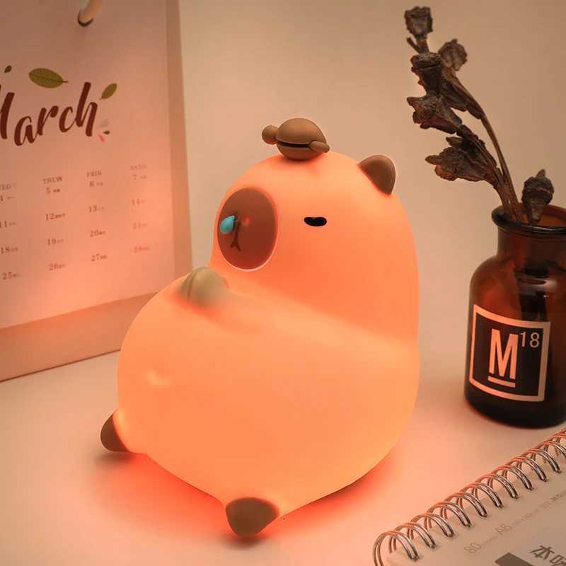 Cute Silicone LED Night Light 3 Level Brightness Rechargeable Nursery Sleeping Lamp Cordless Nightlights For Kids Room Decor M251118