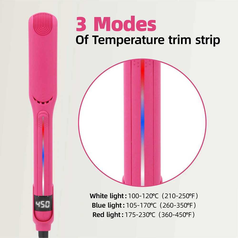 Infrared Flat Iron 450. F / 230 2 In 1 Professional Salon Hair Straightener Curler Ceramic Coated Plate Hair Styler 100-240V W250610