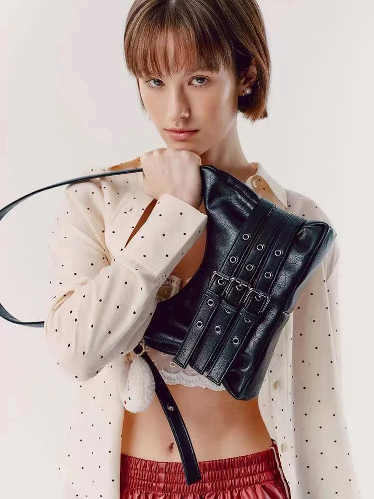 South Korean celebrity Samondoh trendy cool motorcycle bag Samo ondoh strap casual shoulder cross body bag Y250417