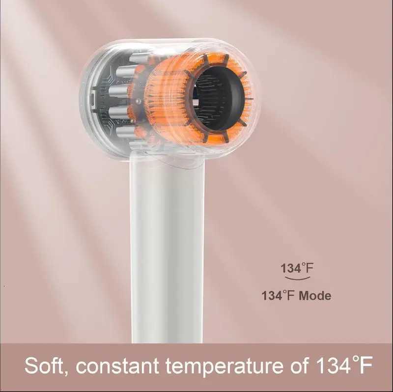 Negative Ion Hair Dryer Brushless Motor 1400W High Speed Blow Dryer 3 Speed 4 Temp Travel Hair Dryer for Home Travel Salon WhiteT251118