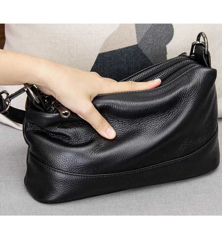 100 Real Leather Women Messenger Bags Soft High Quality Genuine Cowhide Leather Crossbody Handbags 2025 New Autumn And WinterW251118