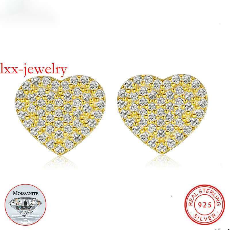 Heart Moissanite Sier Fashion Earring For Women Fine Jewelry