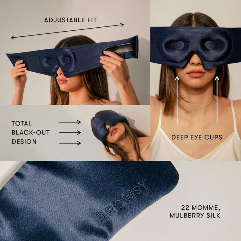 Eyelash-protecting faux silk sleep mask, suitable for natural eyelashes and eyelash extensions Deep eye cup design, zero pressure, complete light bloc