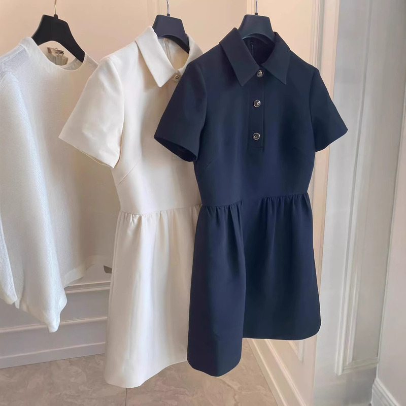 Three Standards Are Consistent High End Women's Wear 2025 Summer Short Sleeved Polo Little Fragrant Dress Hepburn Style
