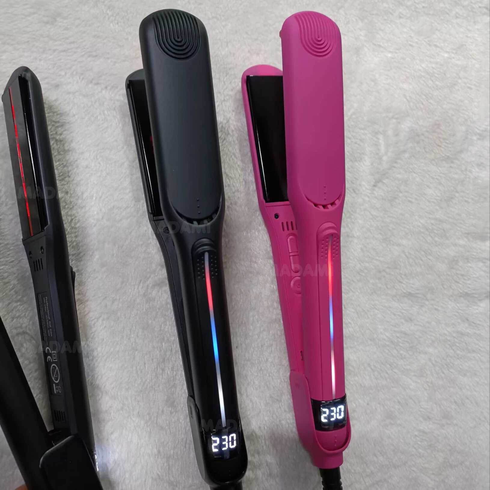 Infrared Flat Iron 450. F / 230 2 In 1 Professional Salon Hair Straightener Curler Ceramic Coated Plate Hair Styler 100-240V W250610