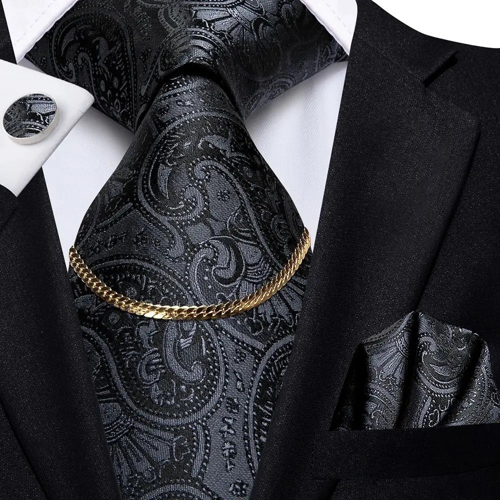 Vintage Men Tie Clip Shirt Chain Buckle U-Shaped Tie Clips Chain Jewelry Business Banquet Wedding Formal Tie Necktie Accessories 250417