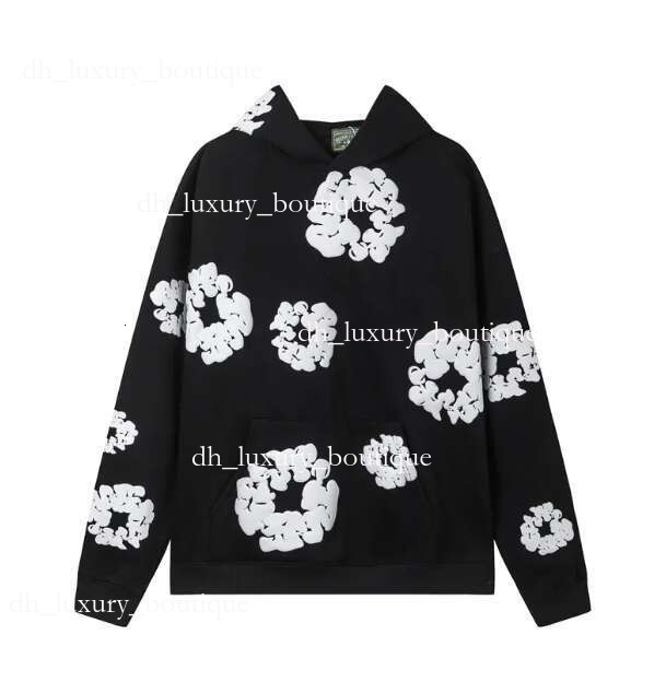 Denim Hoodie Demin Ters Hoodie Kapok Pants Baggy Demin Hoodie New Summer Holes Denim Embroidered For Cotton Wreath Hoodies 64d