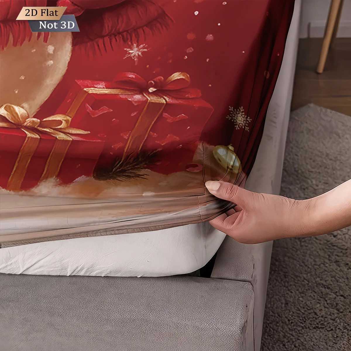 3pcs Christmas Snowman Red Printed Chipless Bed Sheet Set Multi Size Soft Bed Cover Bedroom Bedding Decoration Machine WashableM251118