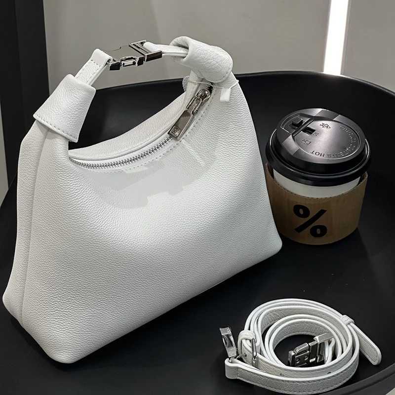 Luxury Handbags Female Crossbody Bags Fashion 2025 Genuine Leather Simple White Shoulder Bags WomenW251118