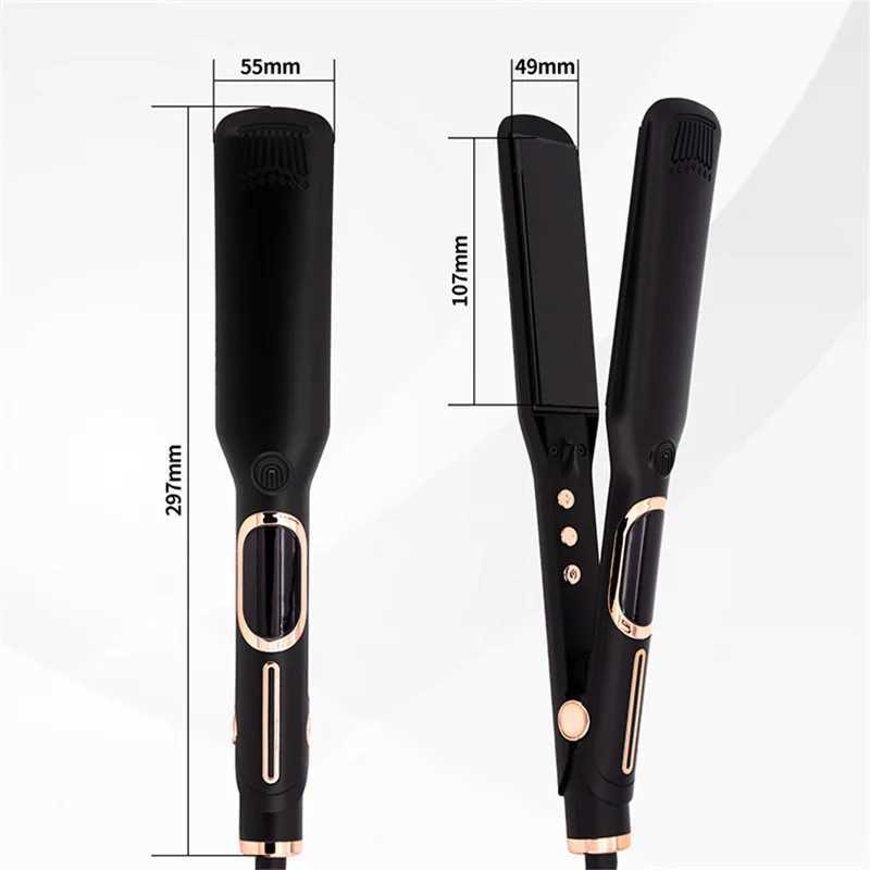 Hair Straightener 500F High Temperature Professional Wide Plates Irons MCH Heater Treatment Titanium Hair Flat Iron W250610