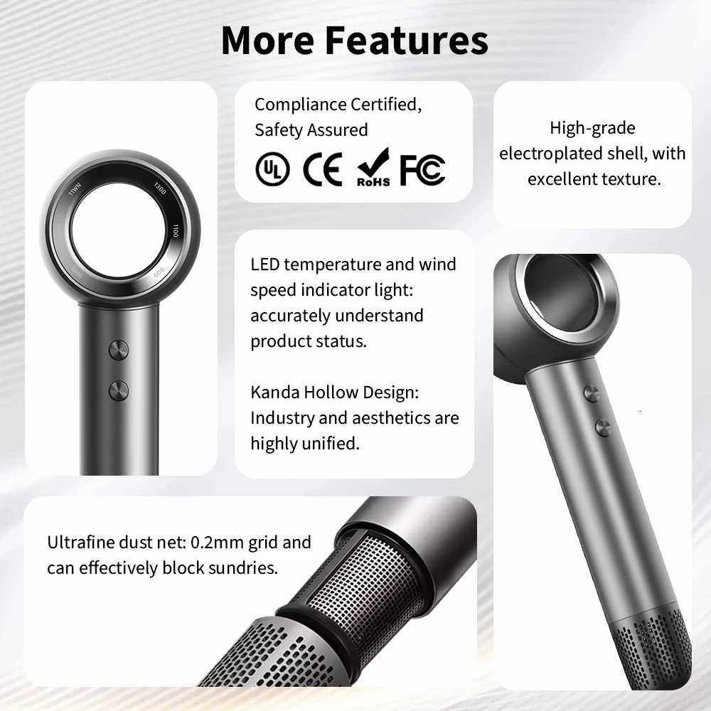Custom Professional 1400w Mini Ionic Dryer Negative Ion High Speed Hair Bldc Machine Hair Blow Dryer Salon Hair DryerT251118