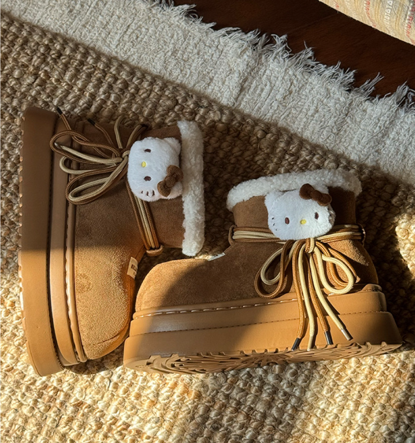 Free shipping, fashionable and versatile winter daily wear, thick-soled, height-increasing, anti-slip, suitable for outerwear, warm fleece snow boots 