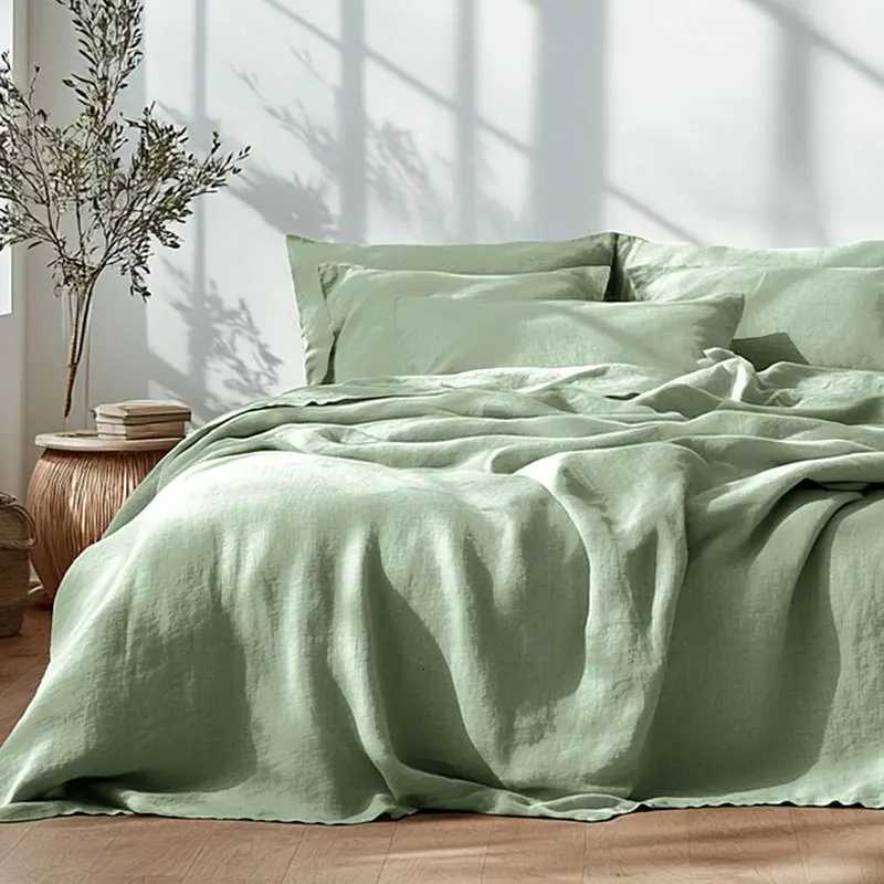 Bed Sheet Set 4 Piece 100 Pure Linen Bedding 1 Flat Sheet 1 Deep Pocket Fitted Sheet 2 cases Flax Sheets Set Bedding SetM251118