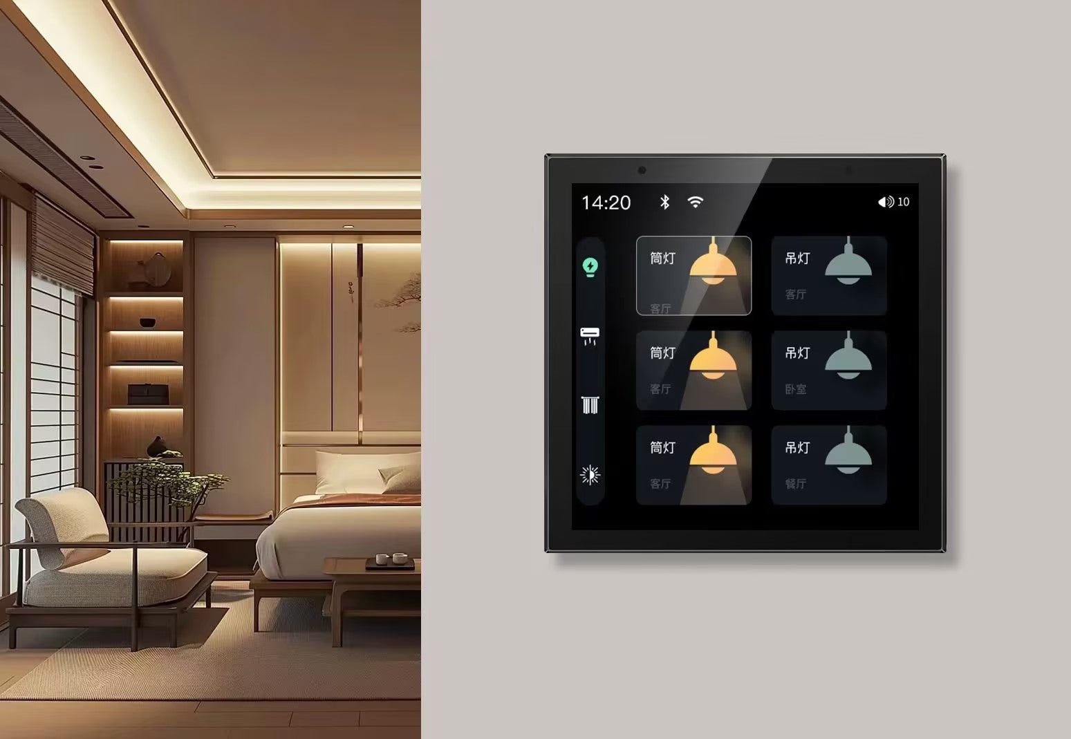 Anjielo Smart Home Central Control Panel with 4-Inch IPS Display and Capacitive Touch Screen