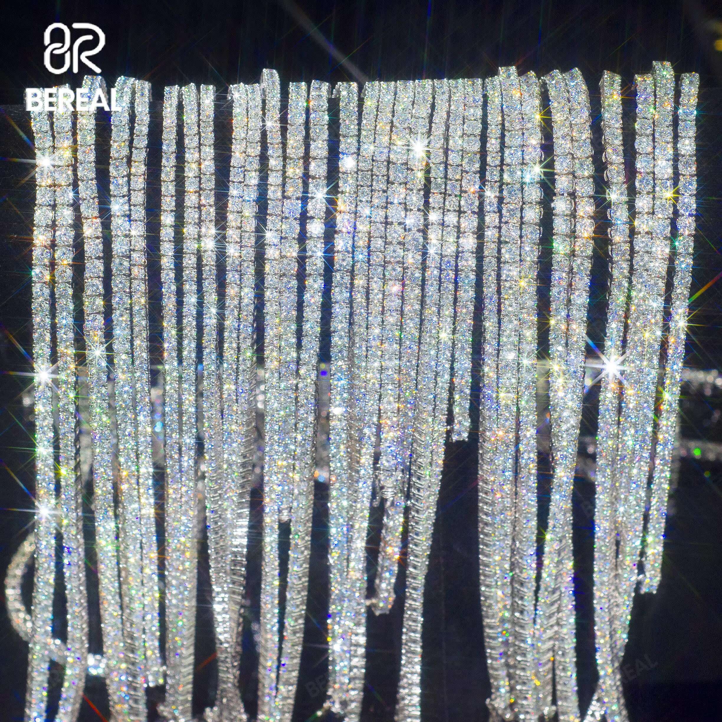 Factory Wholesale Iced Out VVS Moissanite Diamond Real Gold Solid Gold Tennis Chain Bracelet 6mm 7mm 8mm 9mm Custom 10K 14K Gold