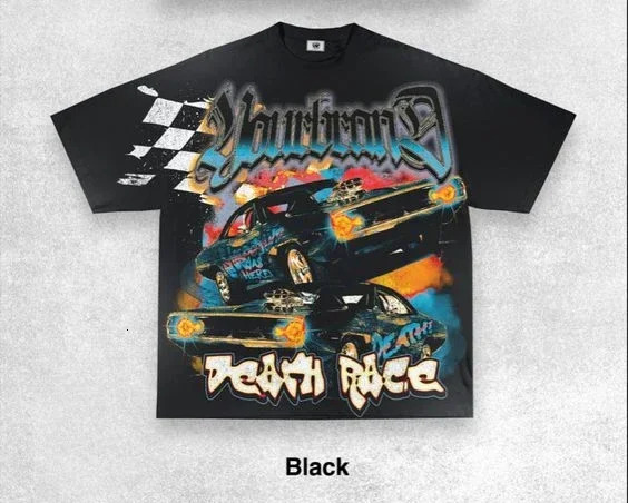 Harajuku loose Gothic hiphop rock original funny devil print mens Tshirt highquality summer cotton campus style couple top 250408Z