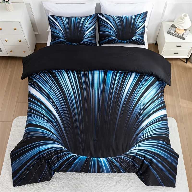 3pcs Duvet Cover Set blue and Black 3D Bedding Cover Men Women Adults Bedroom Decor Comfortable and soft fabric no coreM251118