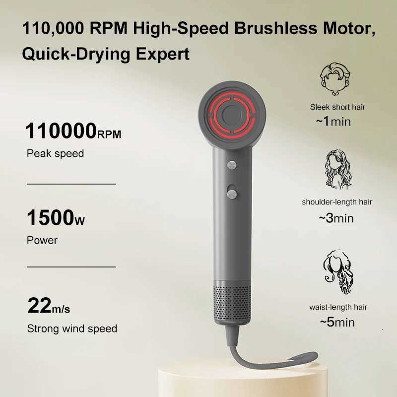 High-Power 110000RPM Electric Hair Dryer BLDC Motor Ionic Feature for Home Care Customized Hair Salons for Hotel Household UseT251118