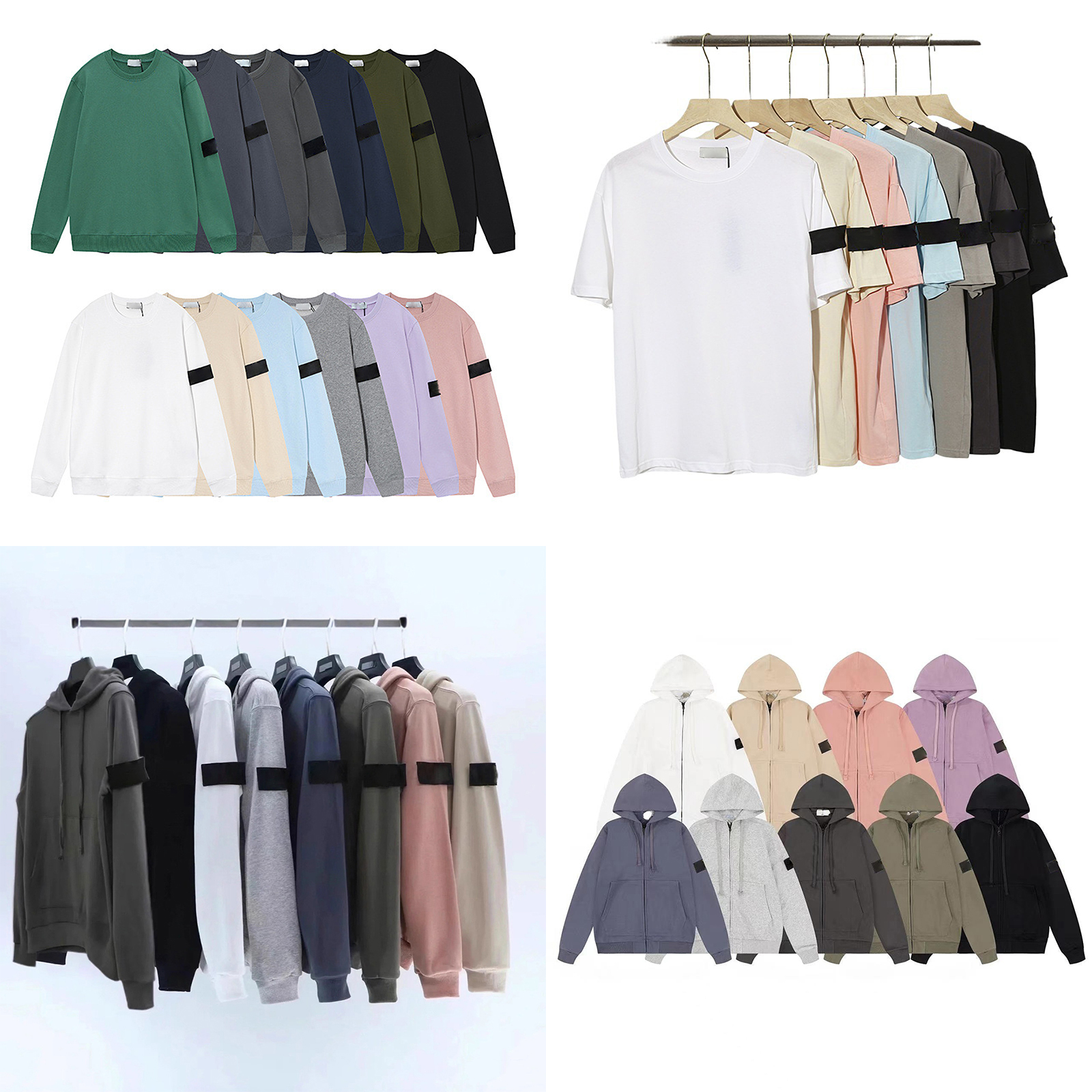 Designer Mens Hoodie T Shirt Compass Embroidery Armband Zip up Hoodie Vintage Casual Cargo Pants Sports Sweatpants Men Women