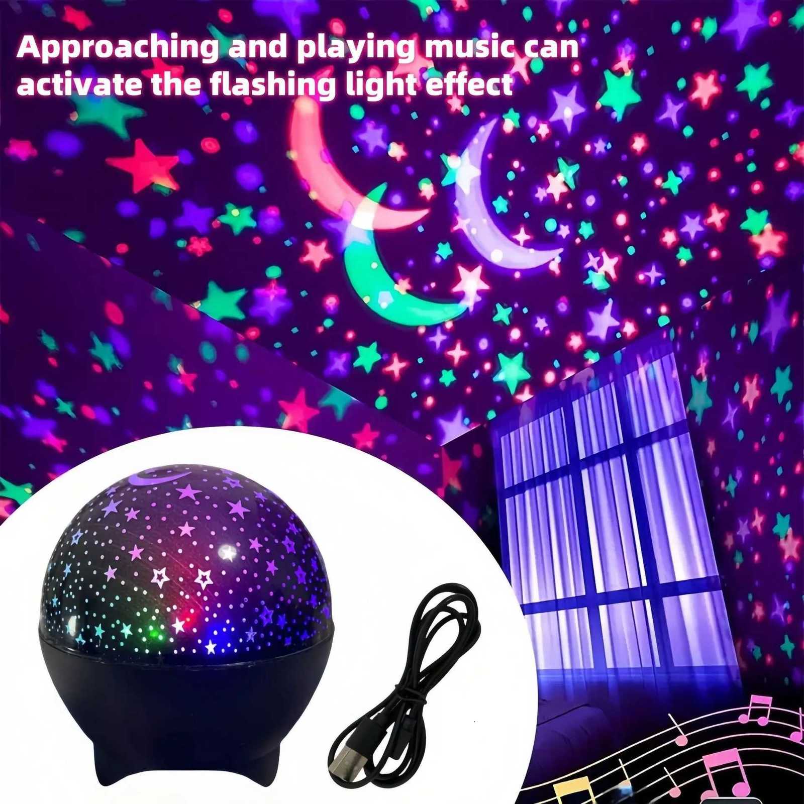 RGB Night Lights LED Projector Light Starry Moon Galaxy Projection Lamp 5V USB for Kids Present Christmas Gift Room Decorations M251118