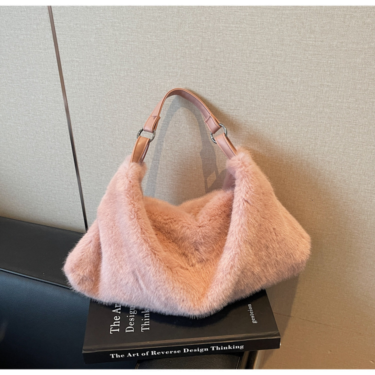 Fashion Plush Commuter Tote Bag for Women 2025 Autumn New Trendy Large Capacity Trendy Single Shoulder Crossbody Bag