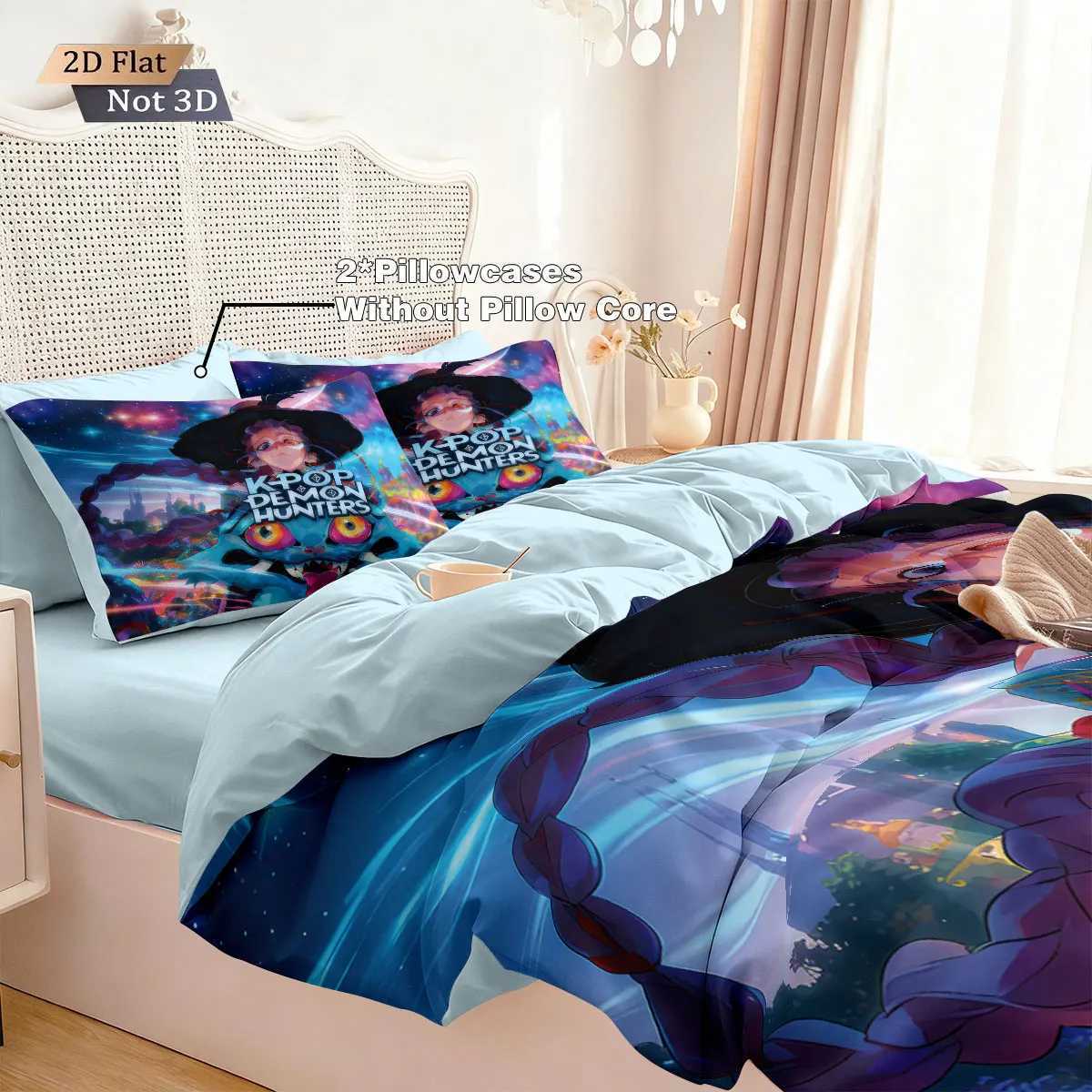 3pcs K-Pop Demon Hunters printed coreless duvet cover set multi size bedroom and dormitory bedding decoration machine washableM251118