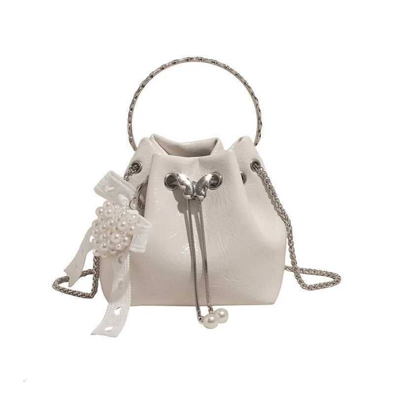 Fashion Bucket Bag For Women Summer PU Leather Commuting Casual Handbags Trendy Versatile Drawstring Chain Crossbody PackW251118
