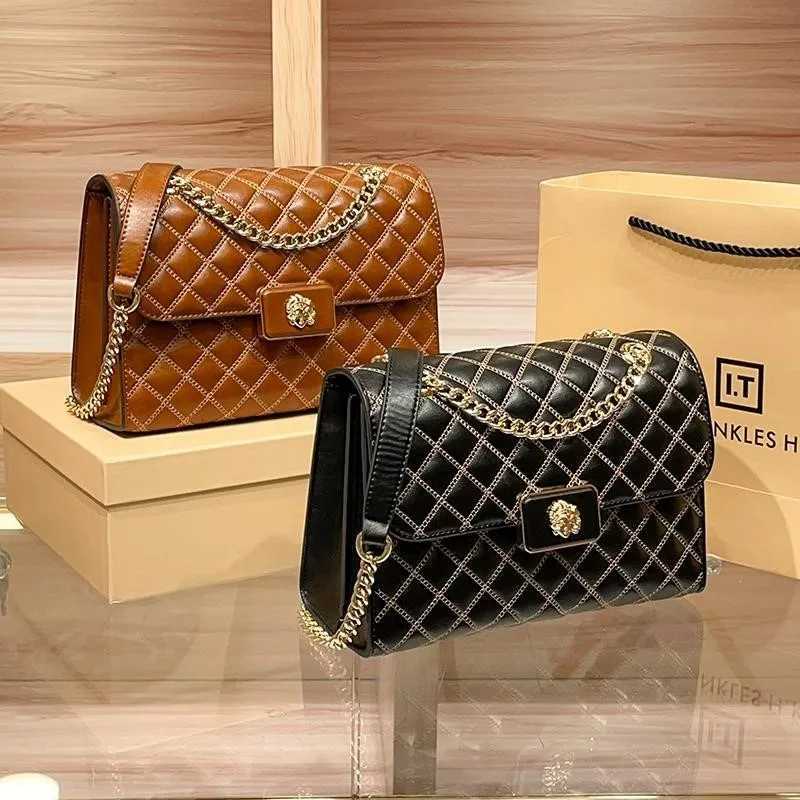 High end diamond grid chain small square bag for women 2025 new spring and summer single shoulder diagonal cross armpit bagW251118