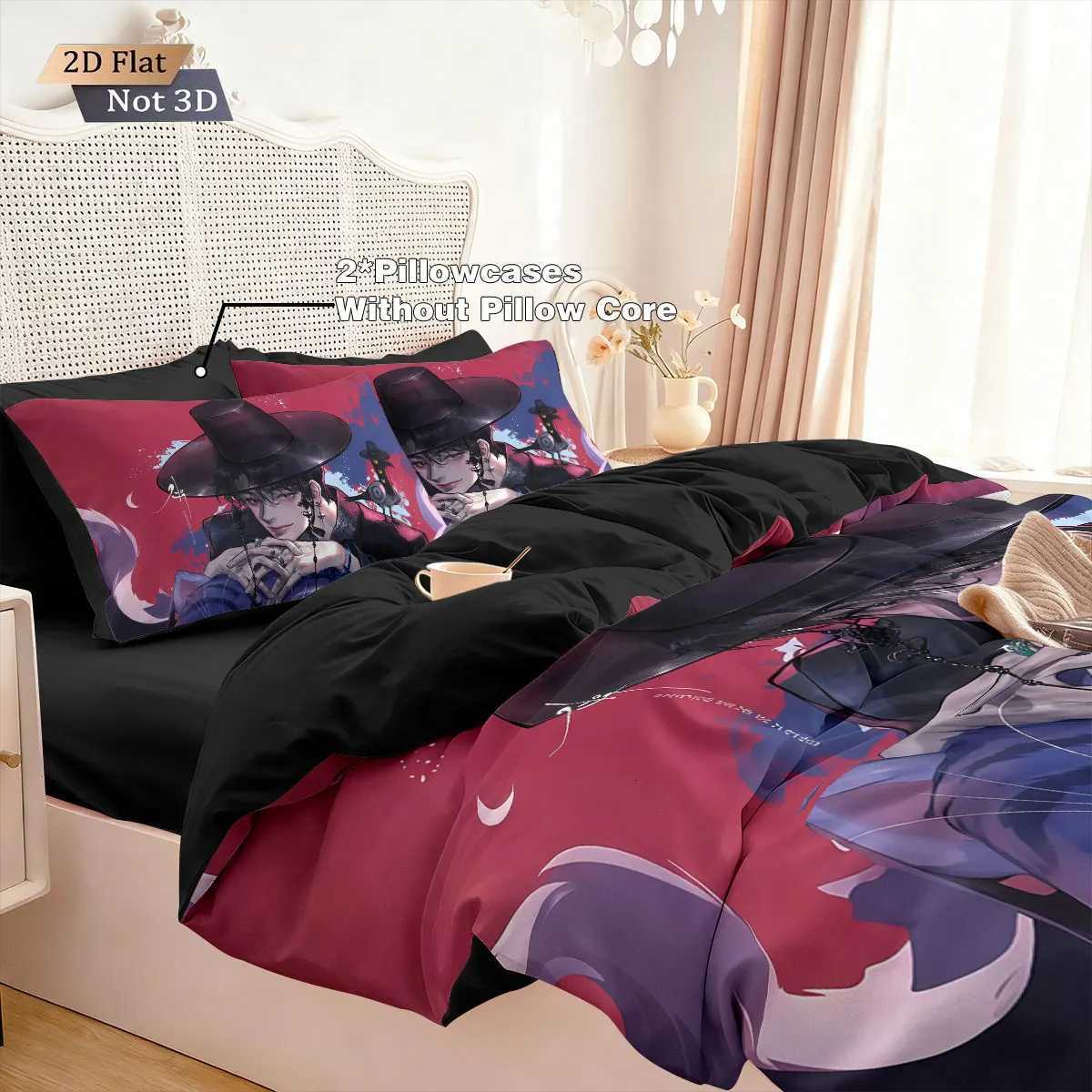 3pcs K-Pop Demon Hunters printed coreless duvet cover set multi size bedroom dormitory bedding decoration machine wash styleM251118