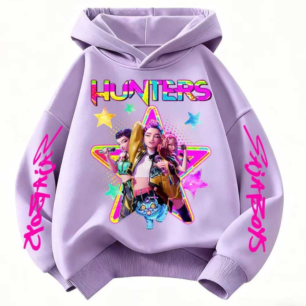KPop Demon Hunters Huntrix Girls Sweatshirts Spring Fall Boys Children Hoodies Long Sleeves T-shirt Jacket Toddler Kids Clothes W251118