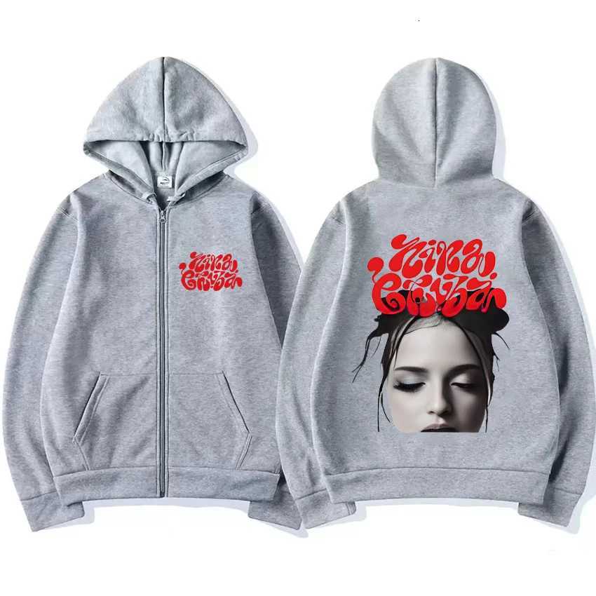 Nina Chuba Printed Hoodie Men Womens hip hop Clothing Coat Hip Hop Zip Up Jacket Long sleeve fashion Fleece vintage streetwear X251118 - view 3