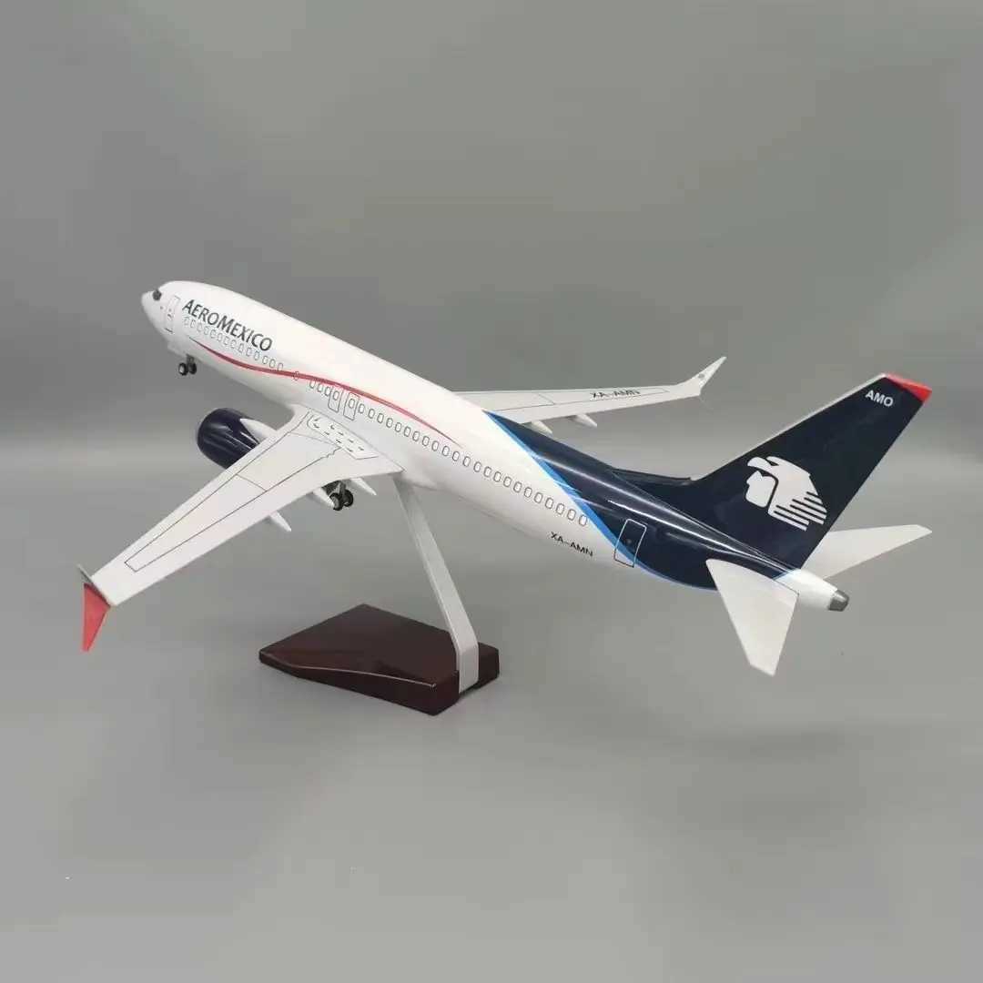 47CM 185 Scale B737 Model AEROmexico Airline With Base Landing Gears Aircraft Resin Plane Model For Collection Gift C251118