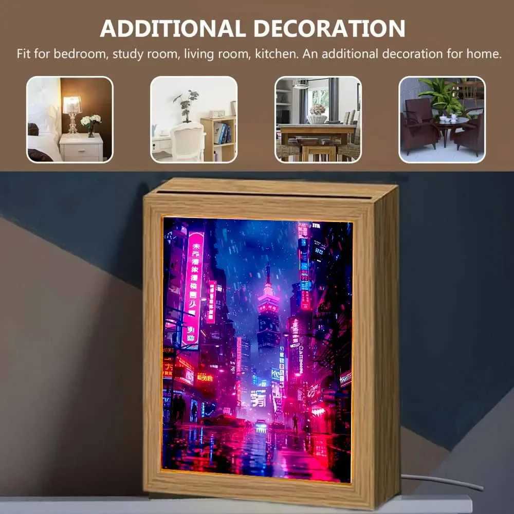 Beautiful City Changsha Light Painting Photo Frame Led Night Light Bedroom Decorate Lamps Bedside Table Moon Lamp Birthday Gifts M251118