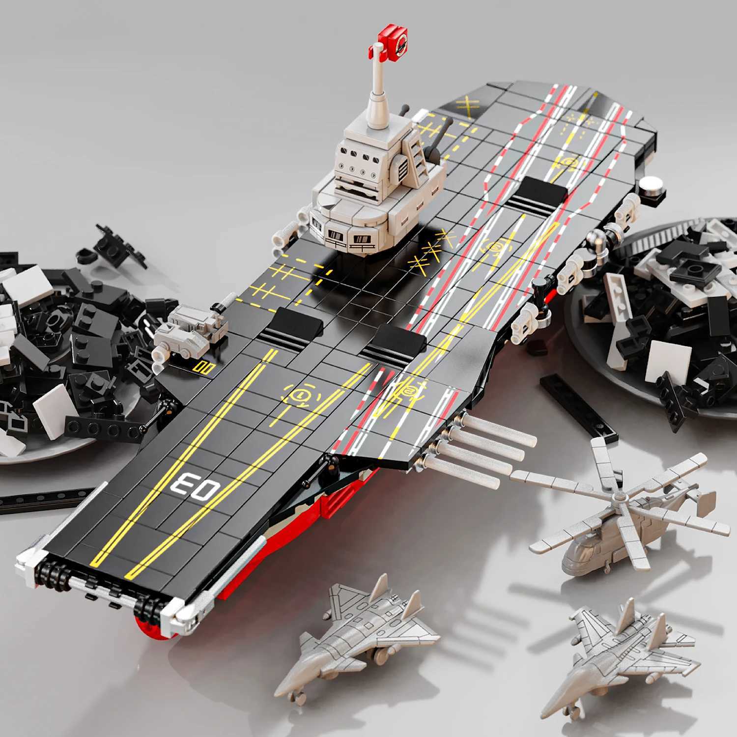 561PCS Aircraft Carrier Building Blocks Toys Model Assemble Puzzle Bricks Toy With Aircraft For Kid Adults Christmas Gifts C251118