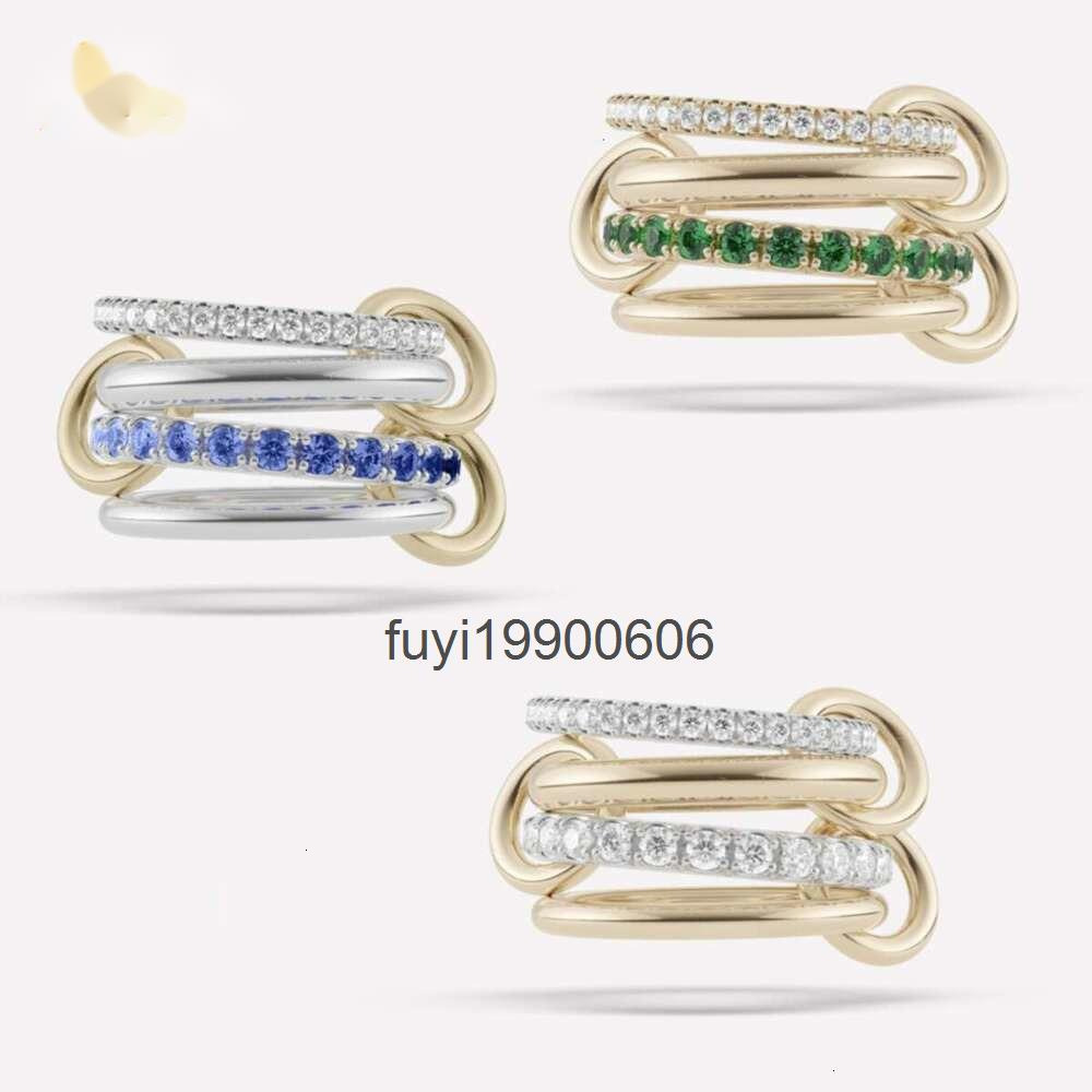 Spinelli Kilcollin Halley Emerald Gold rings designer custom brand silver sapphire Ring New in luxury fine jewelry yellow diamond Snake Stacking ring for womens