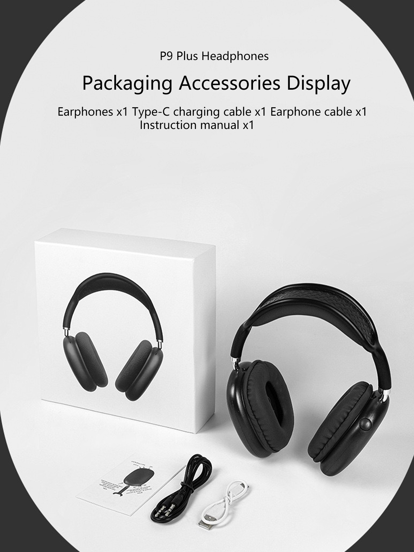 Over-ear wireless headphones, ANC noise cancellation, chip 5.4, surround sound, ultra-long battery life Bluetooth headphones