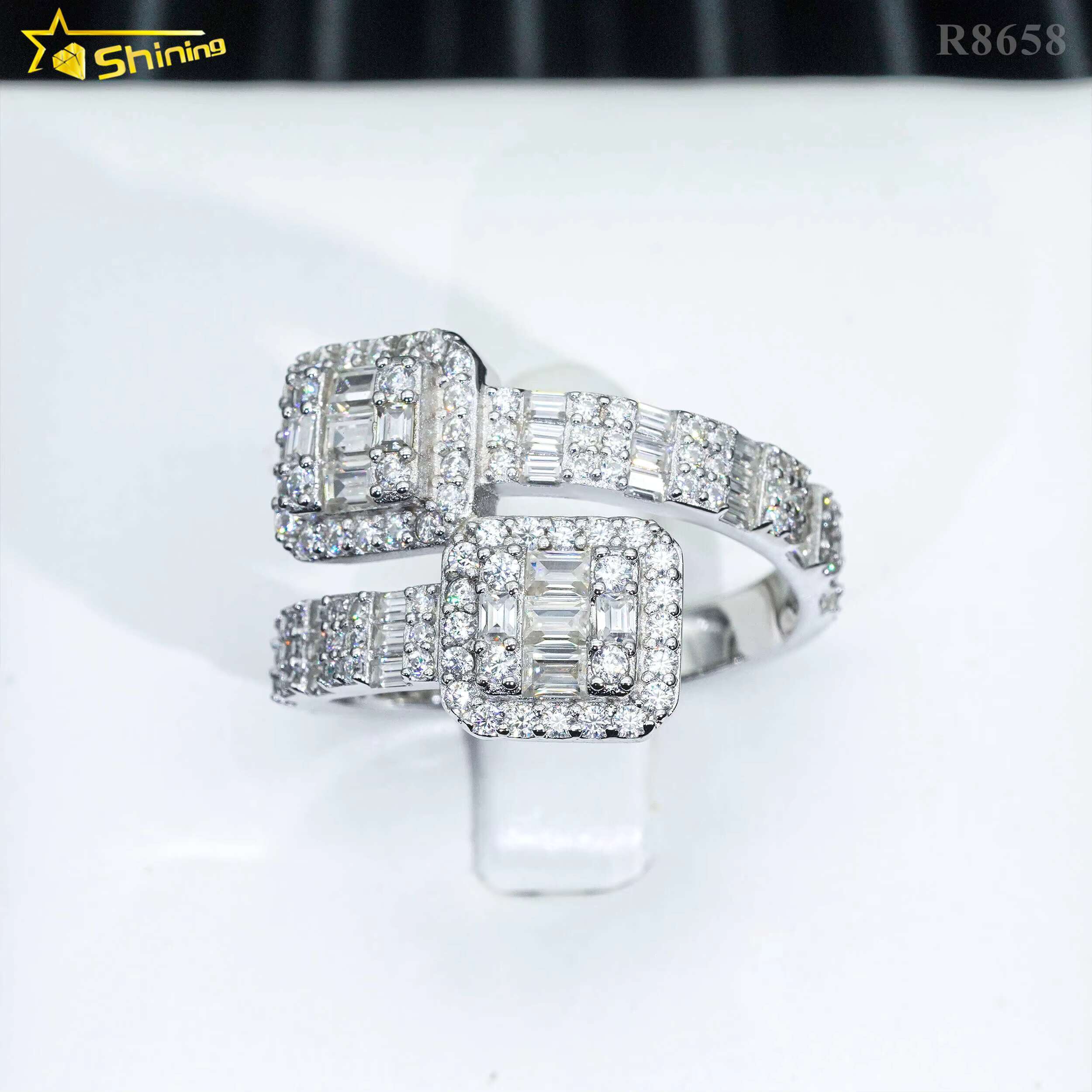 Hot Sale Designs baguette Mens Ring Gold Plated Sterling Sier Pass Dia Tester D Moissanite Iced Out Rings