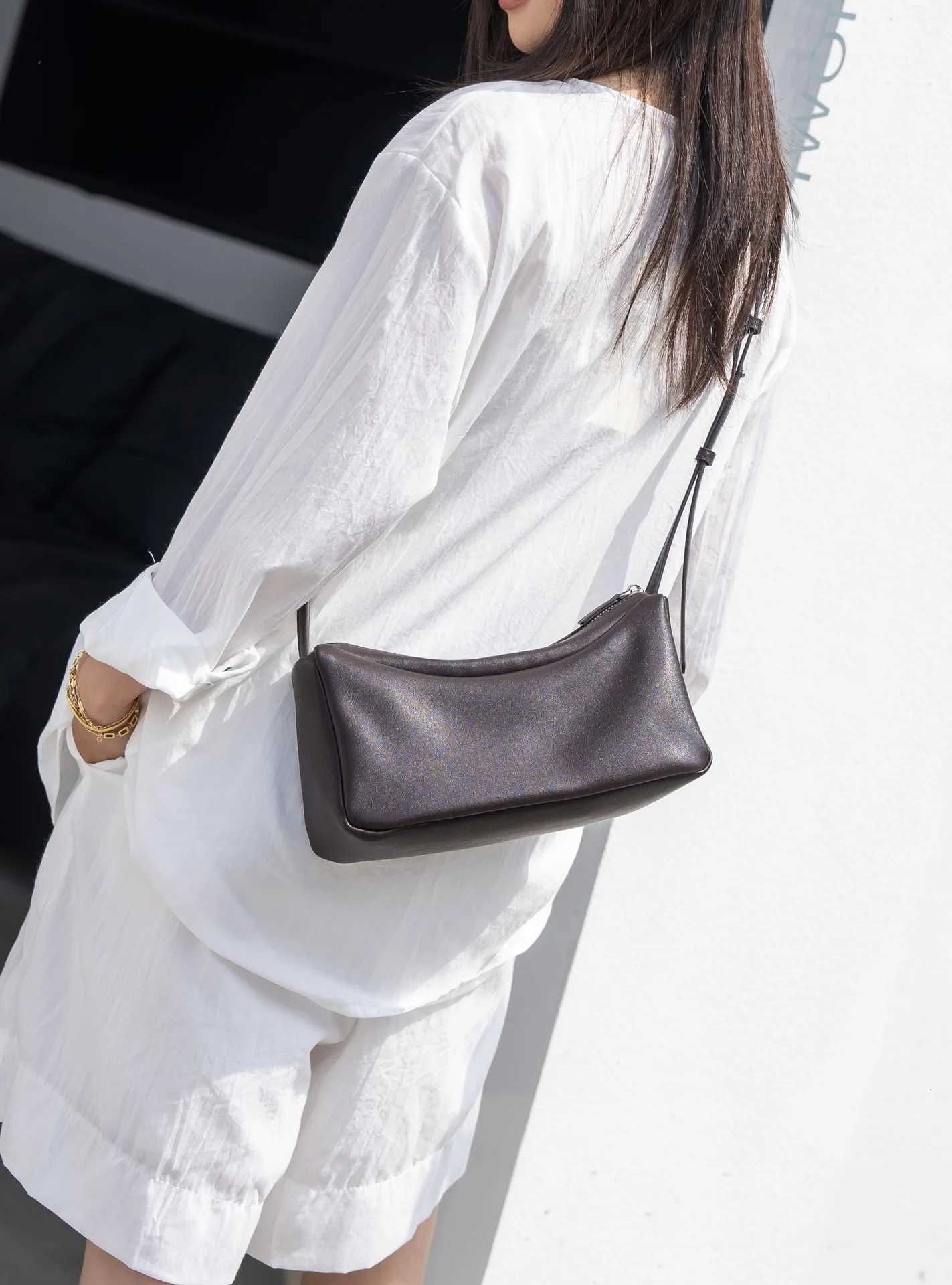 YANATARI Soft leather white bag leather bag Soft Leather minimalist Crossbody bag women female luxury Fashion handbagW251118