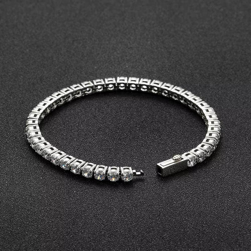 Laboratory cultivation of Moissanite Hip Hop Jewelry 4mm Iced Out CZ Chain 18k Gold Plated Custom Stainless Steel Tennis Necklace