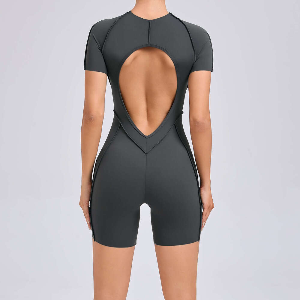 2025--Women's Three-Dimensional Sportswear - Yogawear with Hollow Back & Short Sleeves