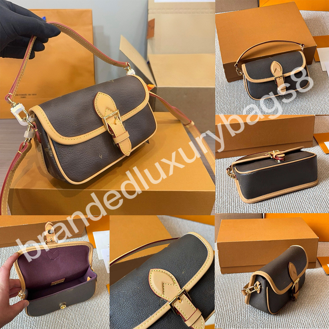 Designer bag tote bag Diane nano Baguette bag womens fashionable crossbody bag classic brown embossed handbag multiple styles silk shoulder strap shoulder bags