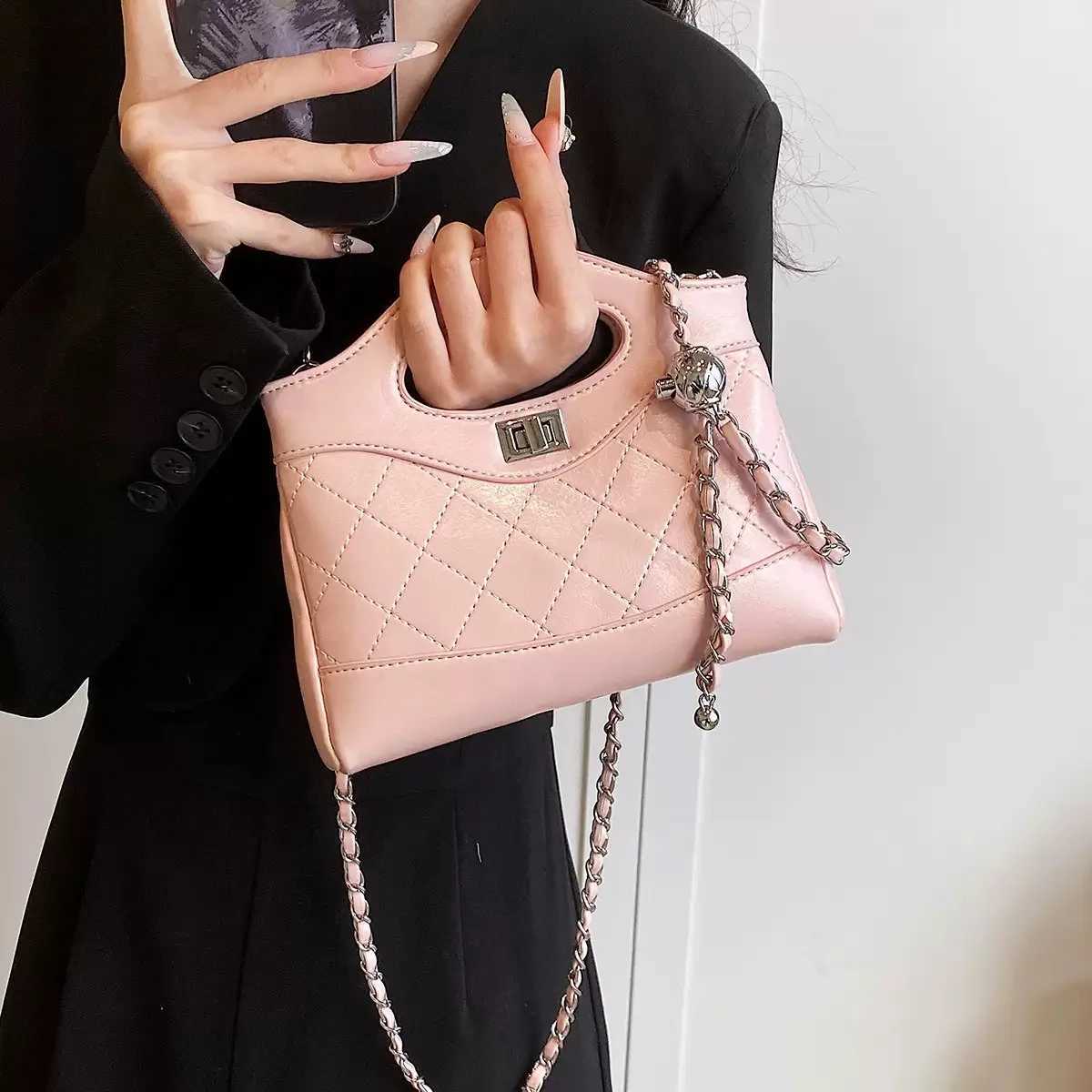Women Vintage Fashion Chain Crossbody Bag Office Lady Versatile Shoulder Bag High Quality PU Leather HandbagW251118